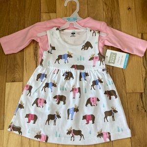Hudson Baby Moose Dress and Cardigan Set